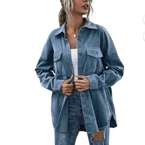 Oversized Blue Corduroy Shirt